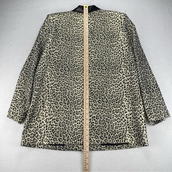 VTG Criscione New York Cache Womens Jacket Blazer Large Metallic Leopard Print - Picture 13 of 13